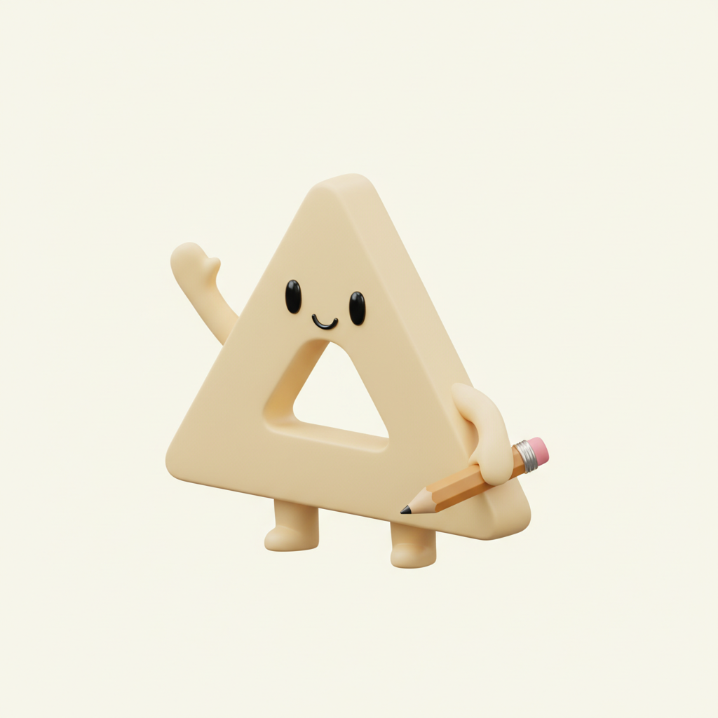 Buildwise mascot — a friendly drafting triangle holding a pencil